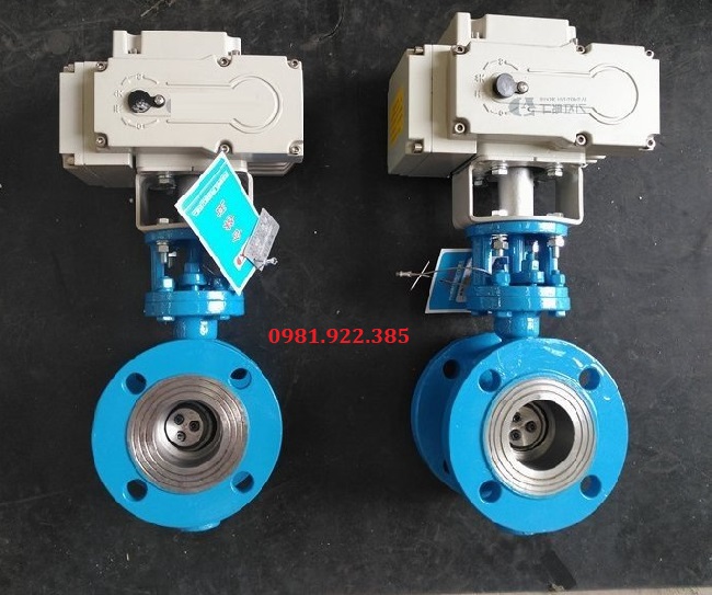 Van bướm thép mặt bích điều khiển điện 220V