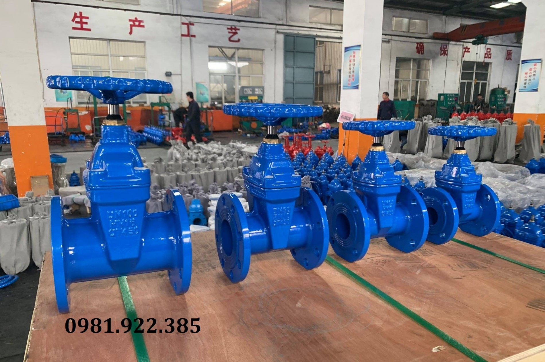 Van cổng mặt bích gang tay quay