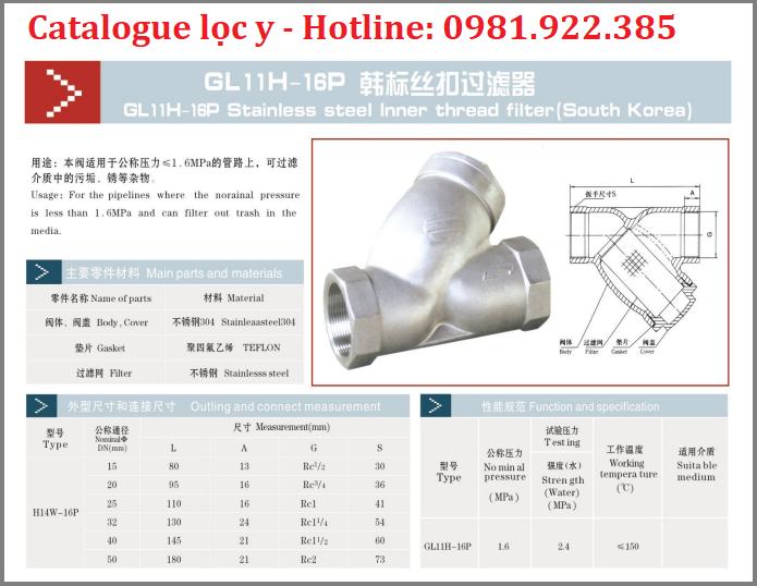 Catalogue bộ lọc y