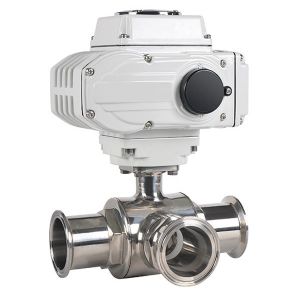 Van bi 3 ngã vi sinh inox điều khiển điện