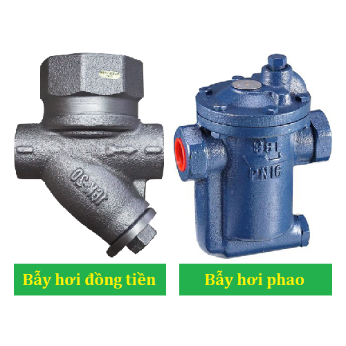 Sự khác nhau bẫy hơi đồng tiền và bẫy hơi phao